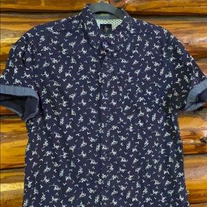 Denim & flowers button down